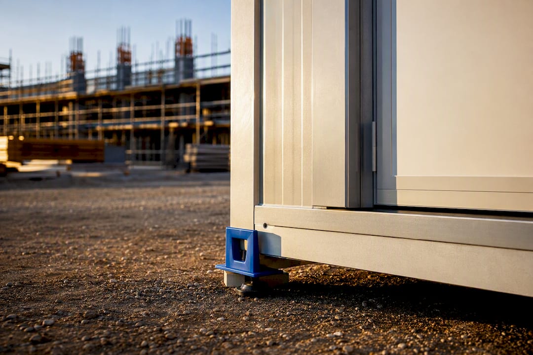 Dettaglio di un box prefabbricato in cantiere