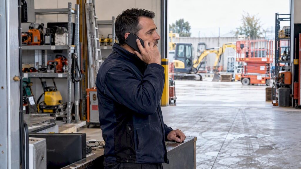Operatore del noleggio che richiama un potenziale cliente