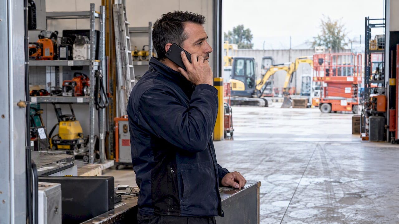 Operatore del noleggio che richiama un potenziale cliente